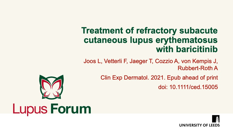 Publication thumbnail: Treatment of refractory subacute cutaneous lupus erythematosus with baricitinib