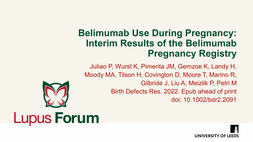 Publication thumbnail: Belimumab Use During Pregnancy: Interim Results of the Belimumab Pregnancy Registry