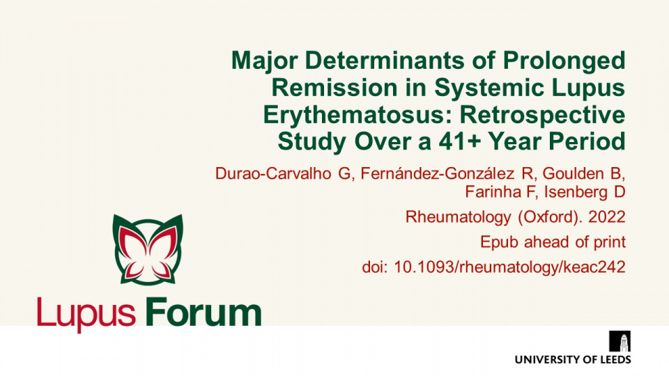 Publication thumbnail: Major Determinants of Prolonged Remission in Systemic Lupus Erythematosus: Retrospective Study Over a 41+ Year Period