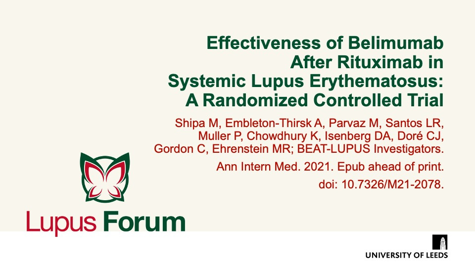 Publication thumbnail: Effectiveness of Belimumab After Rituximab in Systemic Lupus Erythematosus: A Randomized Controlled Trial